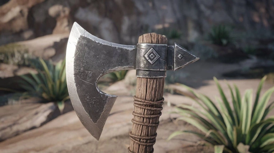 Dane axe, a deadly Viking weapon with a broad blade, part of traditional Viking weaponry, known for breaking through shield walls in Norse battles.